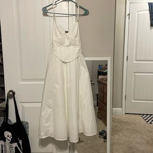 baby boo mariella midi dress in ivory size medium